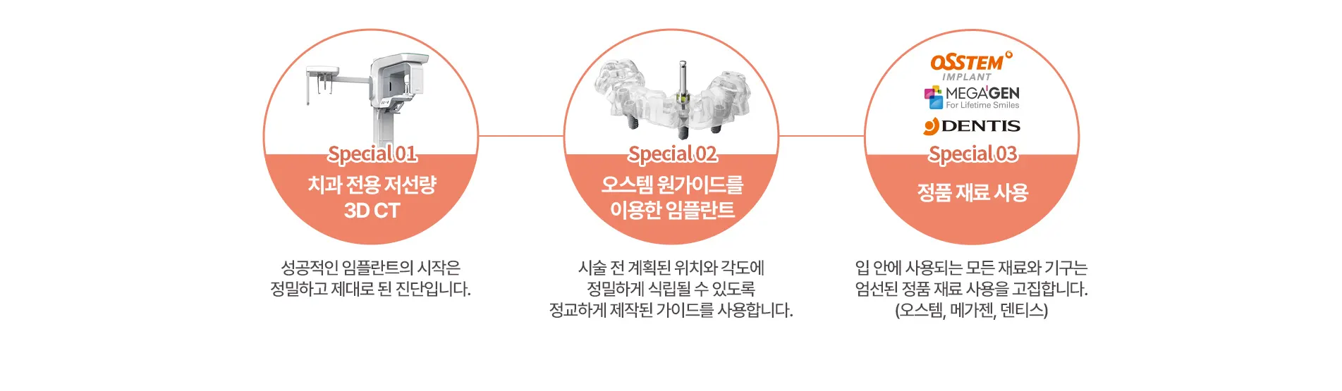 치과 전용 저산량 3D CT | 오스템 원가이드 | 정품 재료 사용